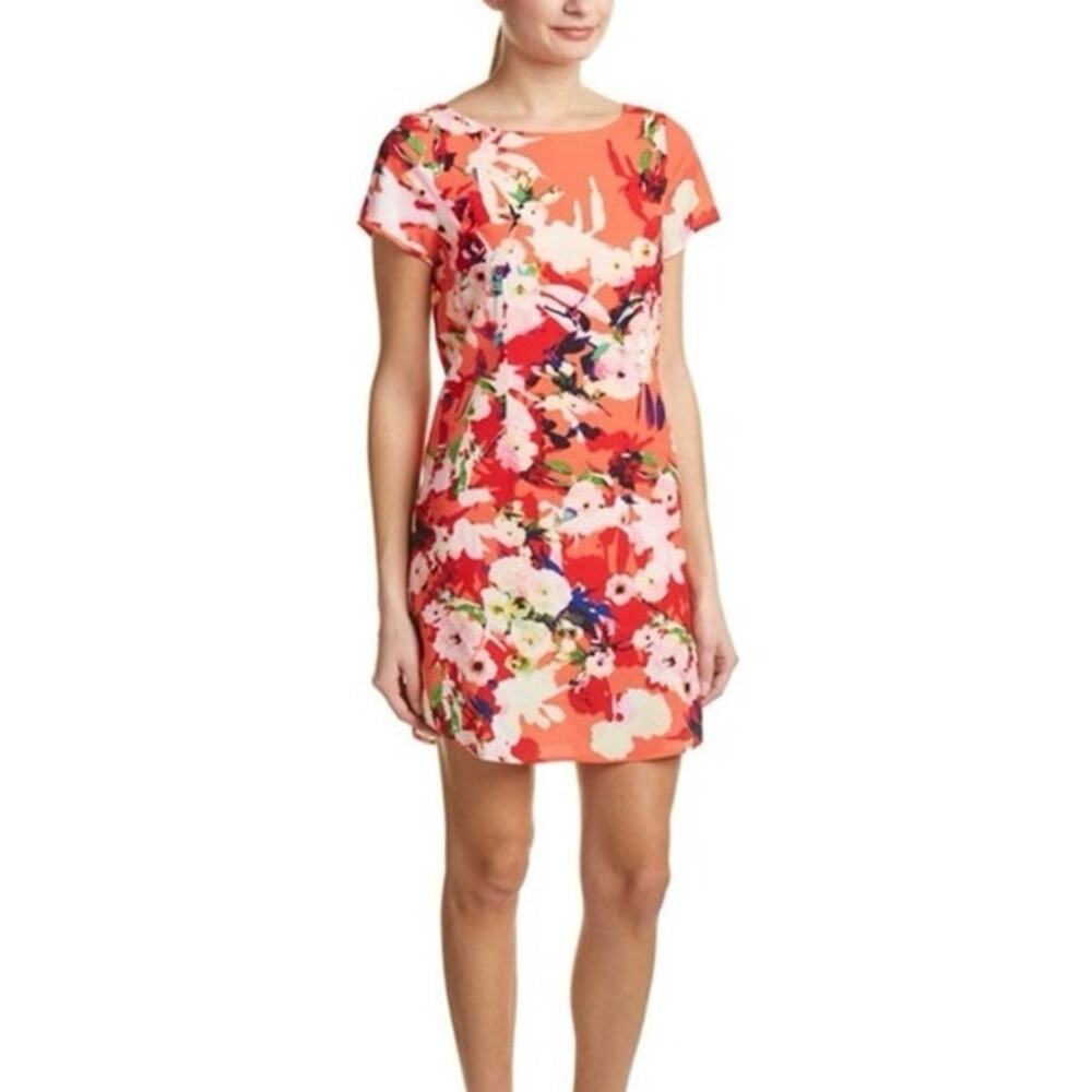Yumi Kim Elana Floral Zipper Vermillion Bloom Shift Dress Mini Artsy Chic XS